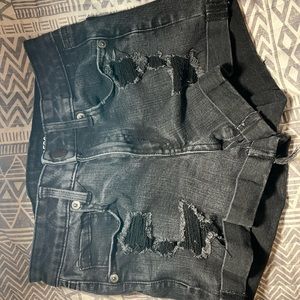 aeropostale black ripped shorts.
